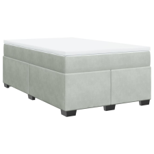 vidaXL világosszürke bársony rugós ágy matraccal 120 x 190 cm (3285269) ágy és ágykellék