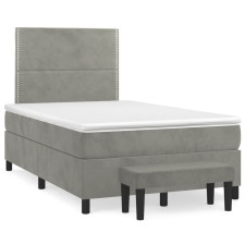 vidaXL világosszürke bársony rugós ágy matraccal 120 x 200 cm (3137773) ágy és ágykellék