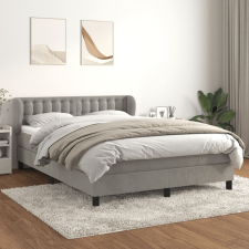 vidaXL világosszürke bársony rugós ágy matraccal 140x190 cm ágy és ágykellék