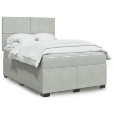 vidaXL világosszürke bársony rugós ágy matraccal 140x190 cm ágy és ágykellék
