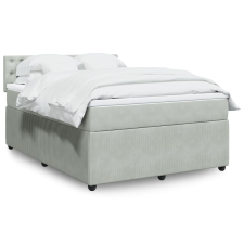 vidaXL világosszürke bársony rugós ágy matraccal 140x190 cm ágy és ágykellék