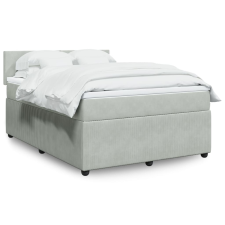 vidaXL világosszürke bársony rugós ágy matraccal 140x190 cm ágy és ágykellék