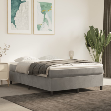 vidaXL világosszürke bársony rugós ágy matraccal 140x200 cm ágy és ágykellék