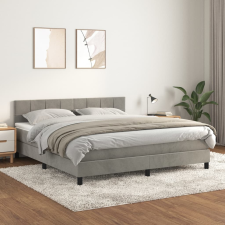 vidaXL világosszürke bársony rugós ágy matraccal 180x200 cm ágy és ágykellék
