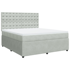 vidaXL világosszürke bársony rugós ágy matraccal 180x200 cm (3292418) ágy és ágykellék