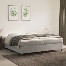 vidaXL világosszürke bársony rugós ágy matraccal 200x200 cm ágy és ágykellék