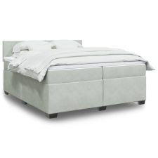 vidaXL világosszürke bársony rugós ágy matraccal 200x200 cm ágy és ágykellék