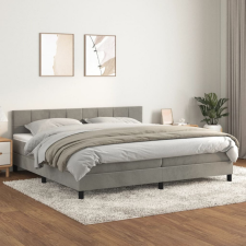 vidaXL világosszürke bársony rugós ágy matraccal 200x200 cm ágy és ágykellék