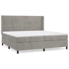 vidaXL világosszürke bársony rugós ágy matraccal 200x200 cm (3132759) ágy és ágykellék