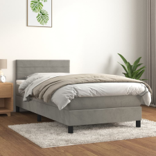 vidaXL világosszürke bársony rugós ágy matraccal 80 x 200 cm ágy és ágykellék