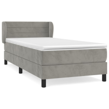 vidaXL világosszürke bársony rugós ágy matraccal 80 x 200 cm (3127517) ágy és ágykellék