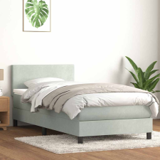 vidaXL világosszürke bársony rugós ágy matraccal 80x220 cm ágy és ágykellék