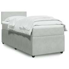 vidaXL világosszürke bársony rugós ágy matraccal 90 x 200 cm ágy és ágykellék