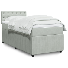 vidaXL világosszürke bársony rugós ágy matraccal 90 x 200 cm ágy és ágykellék