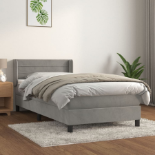 vidaXL világosszürke bársony rugós ágy matraccal 90 x 200 cm ágy és ágykellék