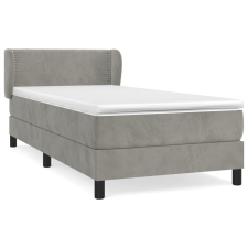 vidaXL világosszürke bársony rugós ágy matraccal 90 x 200 cm (3127409) ágy és ágykellék
