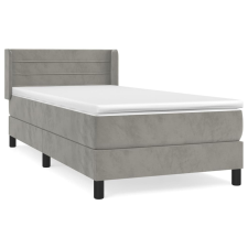 vidaXL világosszürke bársony rugós ágy matraccal 90 x 200 cm (3130997) ágy és ágykellék