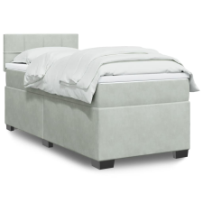 vidaXL világosszürke bársony rugós ágy matraccal 90x190 cm ágy és ágykellék