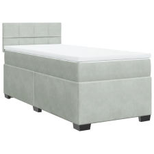vidaXL világosszürke bársony rugós ágy matraccal 90x190 cm ágy és ágykellék