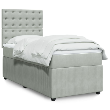 vidaXL világosszürke bársony rugós ágy matraccal 90x190 cm ágy és ágykellék