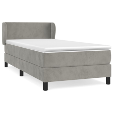 vidaXL világosszürke bársony rugós ágy matraccal 90x190 cm (3127343) ágy és ágykellék