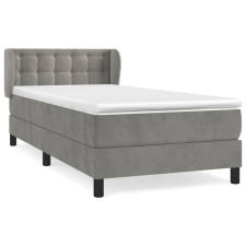 vidaXL világosszürke bársony rugós ágy matraccal 90x190 cm (3127703) ágy és ágykellék