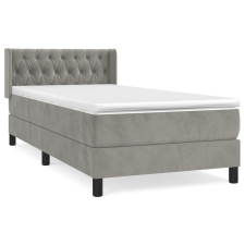 vidaXL világosszürke bársony rugós ágy matraccal 90x190 cm (3131111) ágy és ágykellék