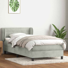 vidaXL világosszürke bársony rugós ágy matraccal 90x210 cm ágy és ágykellék