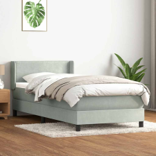 vidaXL világosszürke bársony rugós ágy matraccal 90x210 cm ágy és ágykellék