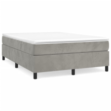 vidaXL világosszürke bársony rugós ágykeret 140 x 190 cm (3121114) ágy és ágykellék