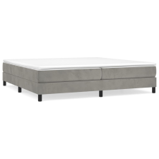 vidaXL világosszürke bársony rugós ágykeret 200x200 cm (3120790) ágy és ágykellék