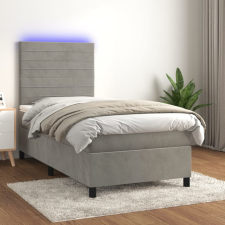 vidaXL világosszürke bársony rugós és LED-es ágy matraccal 80 x 200 cm ágy és ágykellék
