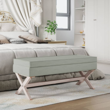 vidaXL világosszürke bársony tárolóülőke 110 x 45 x 49 cm bútor