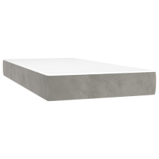 vidaXL világosszürke bársony zsebrugós ágymatrac 100x220x20 cm (4016606) ágy és ágykellék