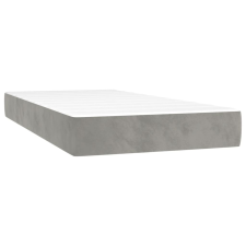 vidaXL világosszürke bársony zsebrugós ágymatrac 80x210x20 cm (4016558) ágy és ágykellék
