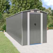 vidaXL Világosszürke horganyzott acél kerti fészer 192 x 689 x 223 cm kerti tárolás