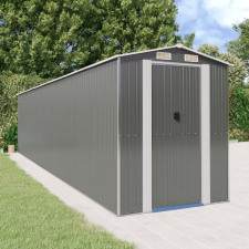vidaXL Világosszürke horganyzott acél kerti fészer 192 x 855 x 223 cm kerti tárolás