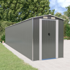 vidaXL világosszürke horganyzott acél kerti fészer 192 x 938 x 223 cm kerti tárolás