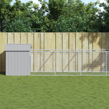 vidaXL világosszürke horganyzott acél kutyakennel 117 x 1221 x 123 cm szállítóbox, fekhely kutyáknak