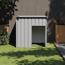 vidaXL világosszürke horganyzott acél tetős kutyakennel 110x103x109 cm szállítóbox, fekhely kutyáknak