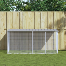 vidaXL világosszürke horganyzott acél tyúkketrec tetővel 203x98x90 cm haszonállat felszerelés