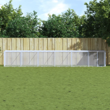 vidaXL világosszürke horganyzott acél tyúkketrec tetővel 603x98x90 cm haszonállat felszerelés