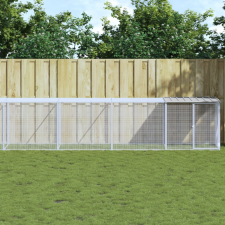 vidaXL világosszürke horganyzott acél tyúkketrec tetővel 803x98x90 cm haszonállat felszerelés