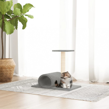 vidaXL világosszürke kaparófa alagúttal 60 x 34,5 x 50 cm macskafelszerelés