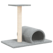 vidaXL világosszürke kaparófa alagúttal 60 x 34,5 x 50 cm (171697) macskafelszerelés