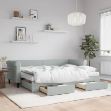 vidaXL világosszürke kihúzható bársony heverő fiókkal 80 x 200 cm ágy és ágykellék