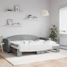 vidaXL világosszürke kihúzható szövet heverő 80 x 200 cm ágy és ágykellék