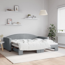 vidaXL világosszürke kihúzható szövet heverő 90 x 190 cm ágy és ágykellék