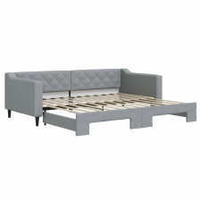 vidaXL világosszürke kihúzható szövet heverő 90 x 200 cm (3197426) ágy és ágykellék
