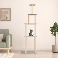 vidaXL Világosszürke macskabútor szizál kaparófákkal 183 cm macskabútor